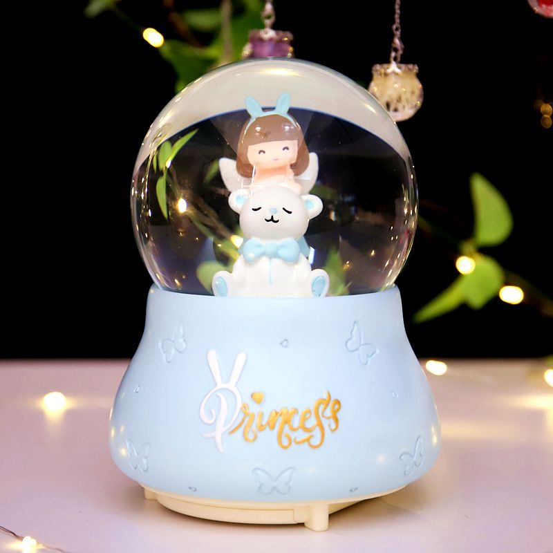 Cartoon angel Bear Crystal Ball music box Princess Aisha music box little girl children's birthday gift decorations details Picture