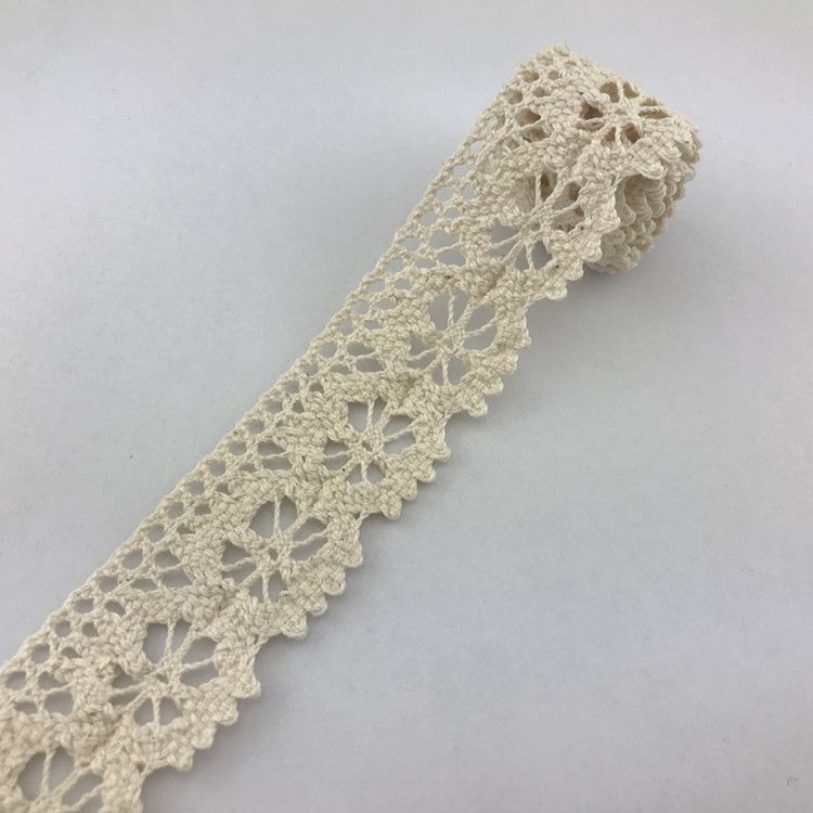 Factory direct sales: 3 cm cotton thread lace, milk silk polyester embroidery lace, suitable accessories for clothing, accessories and handicrafts Item Picture