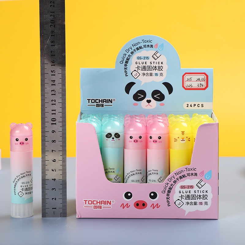 百航文具固体胶造型可爱环保无毒粘性强绿色经典详情5