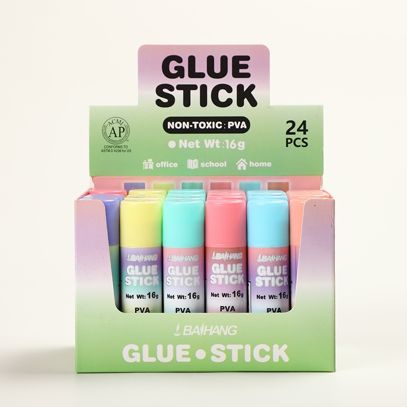 Baihang Stationery Macaron Solid Glue is environmentally friendly, non-toxic, has strong adhesion, and is a green classic pic 4