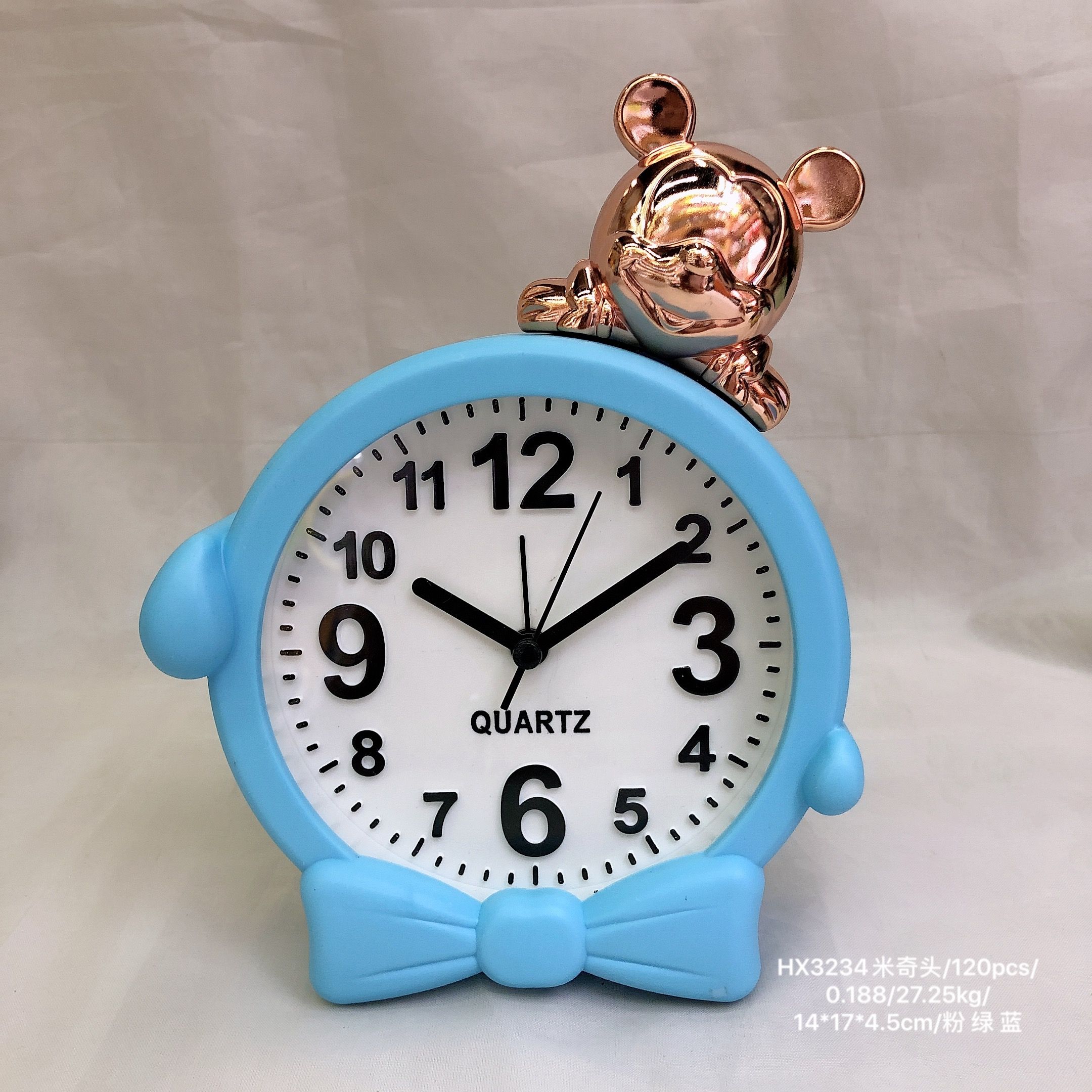Creativo moda linda cabeza de dibujos animados despertador dormitorio cabecera niños dormir reloj de cuarzo Specification image