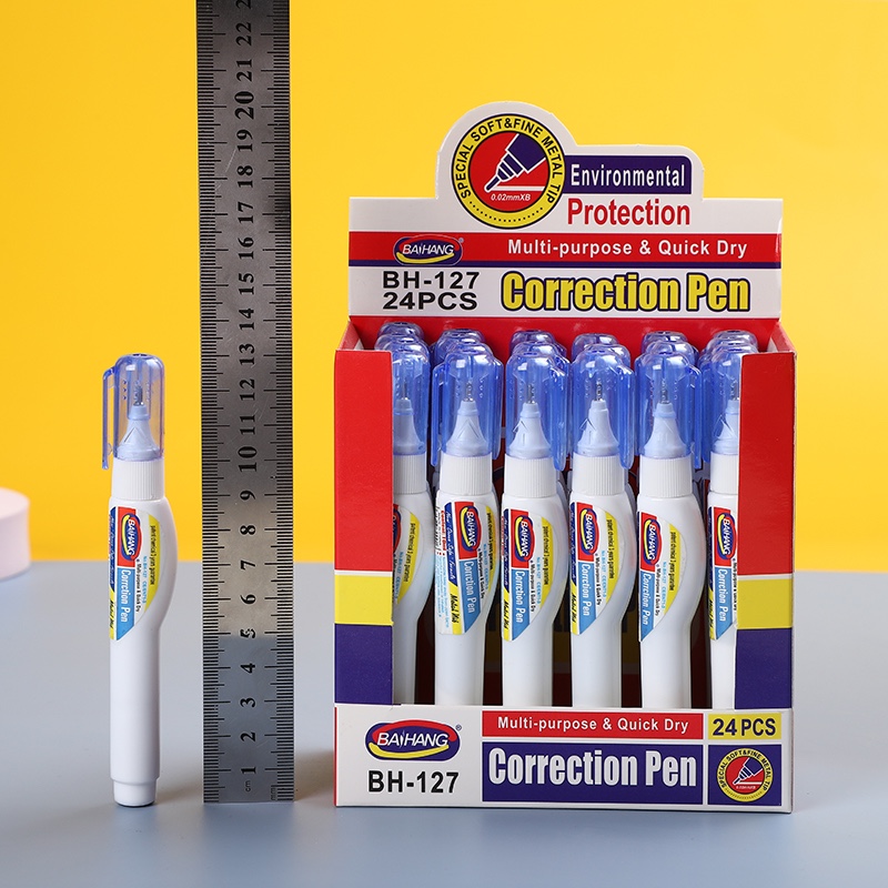 Baihang Stationery Correction Fluid, correction pen, environmentally friendly and non-toxic, box set, discounted, large capacity detail image 5