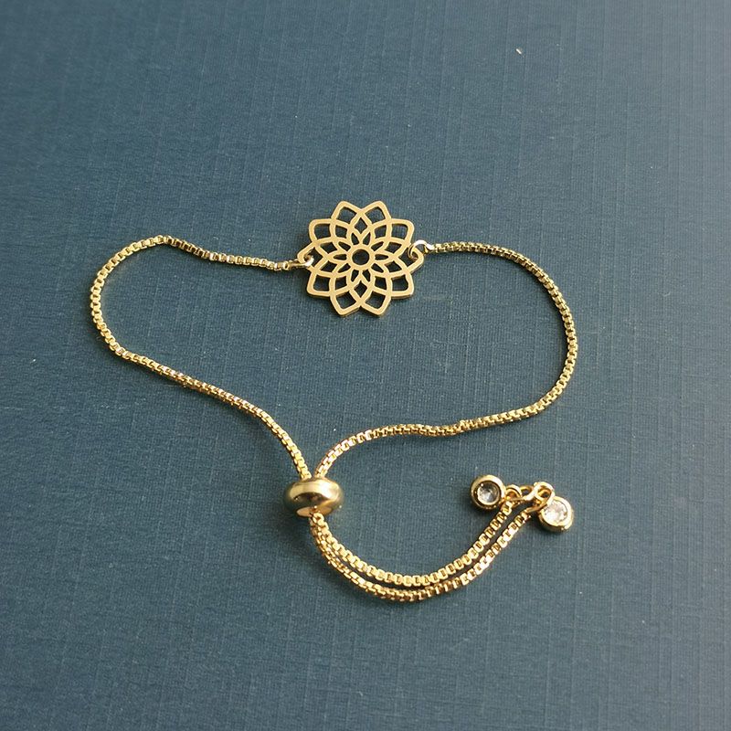 DIY stainless steel cut and hollowed-out lotus pendant necklace, titanium steel jewelry accessories, lotus bracelet pendant Application Scenario