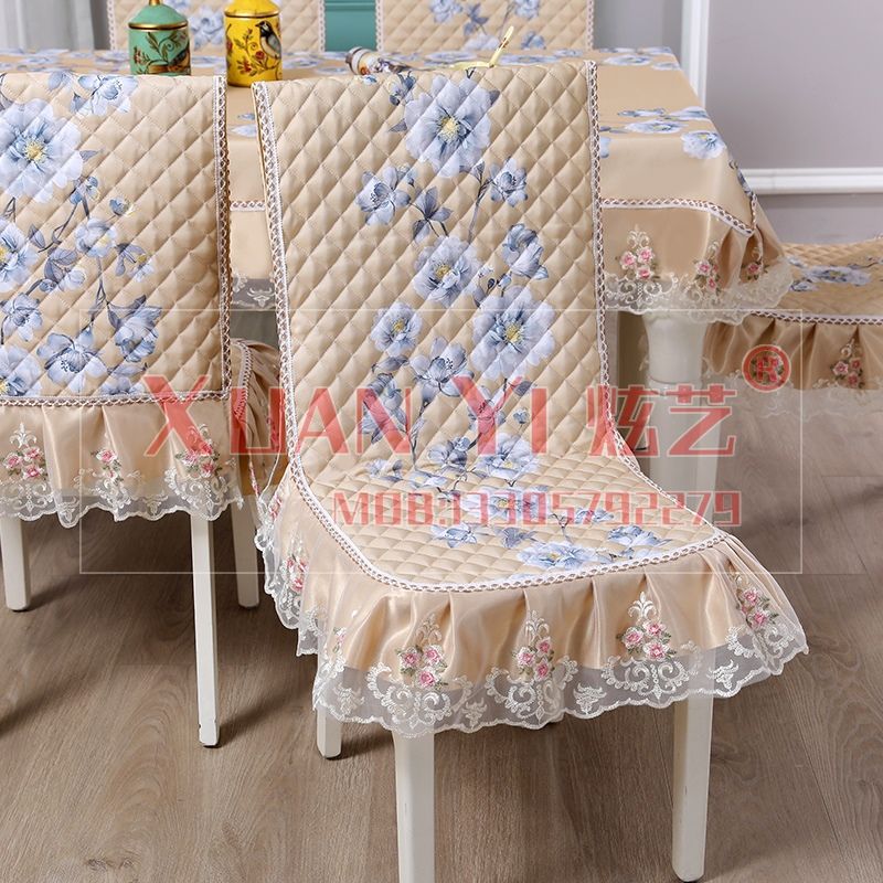 欧式餐桌布椅套椅垫套装现代简约家用茶几桌布布艺餐椅子套罩通用细节图