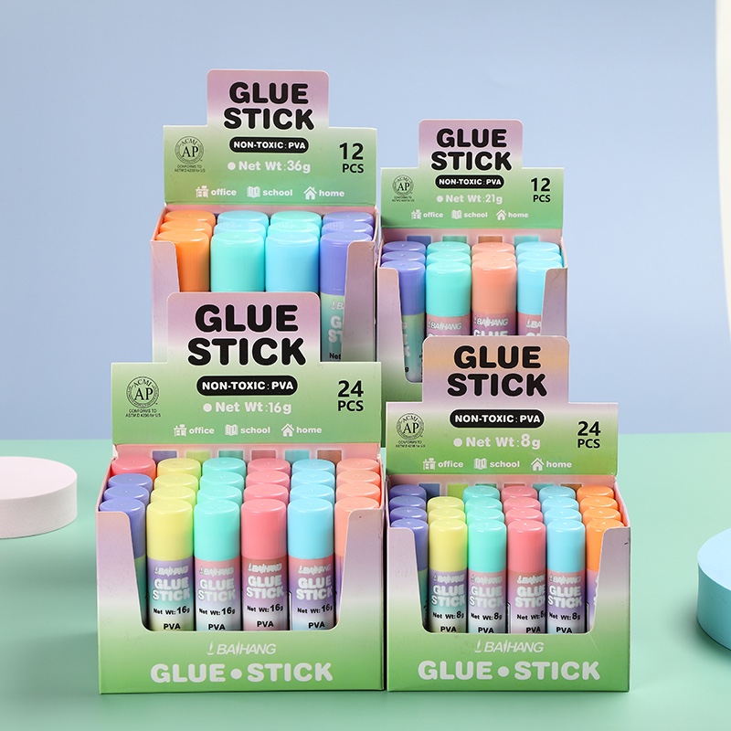 Baihang Stationery Macaron Solid Glue is environmentally friendly, non-toxic, has strong adhesion, and is a green classic pic 5