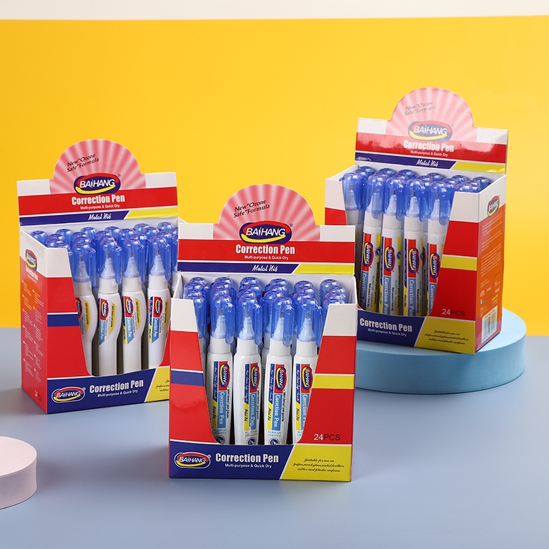 百航文具修正液改正液修正笔环保无毒盒装装优惠装红色详情图10
