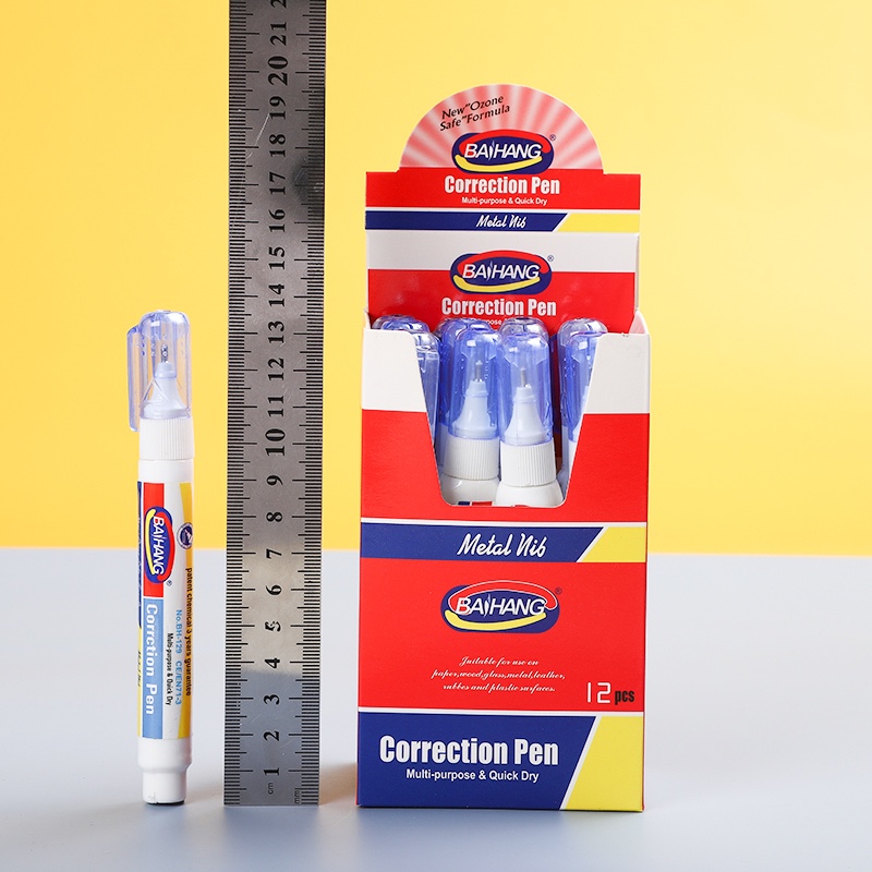 百航文具修正液改正液修正笔环保无毒盒装装优惠装红色详情图4