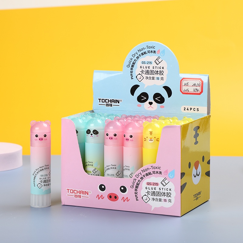 百航文具固体胶造型可爱环保无毒粘性强绿色经典详情4