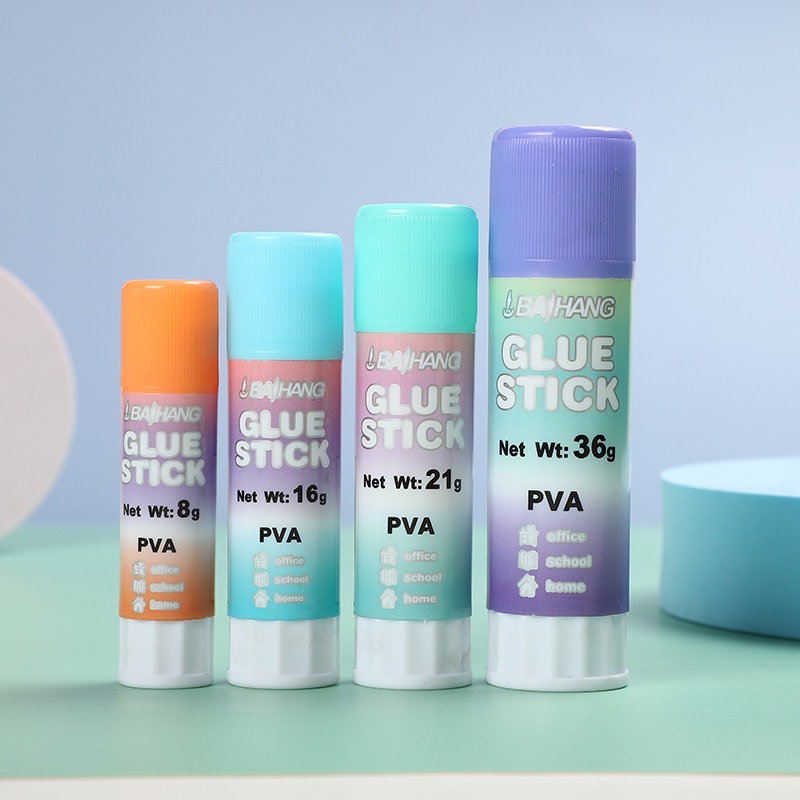 百航文具马卡龙固体胶环保无毒粘性强绿色经典