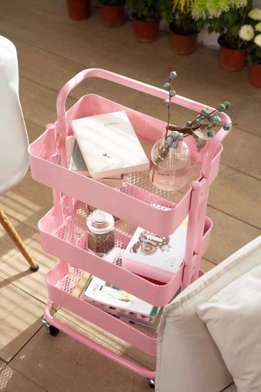 Three-layer handcart workbench, trolley and storage basket detail image 2