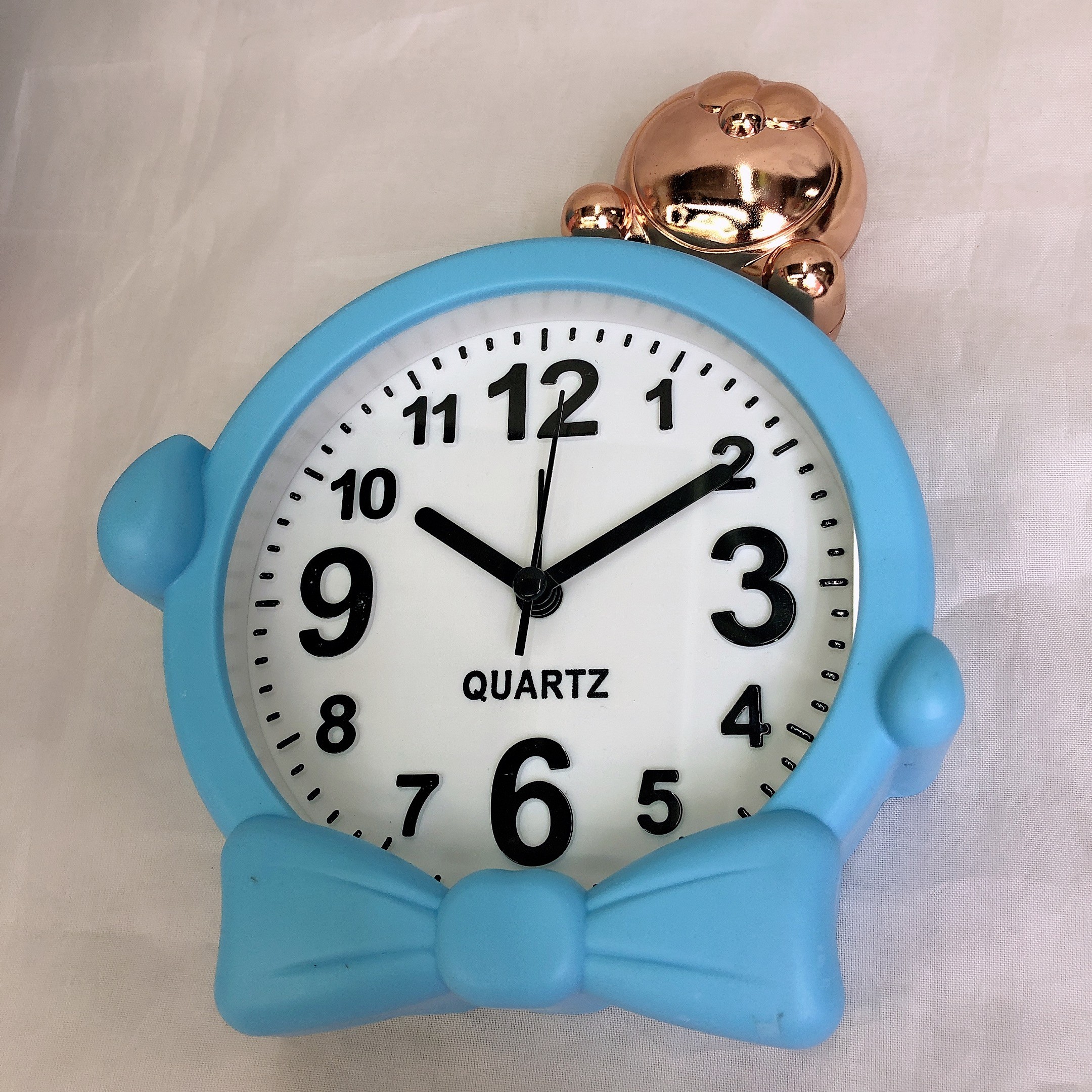 Creativo moda linda cabeza de dibujos animados despertador dormitorio cabecera niños dormir reloj de cuarzo detail image 8