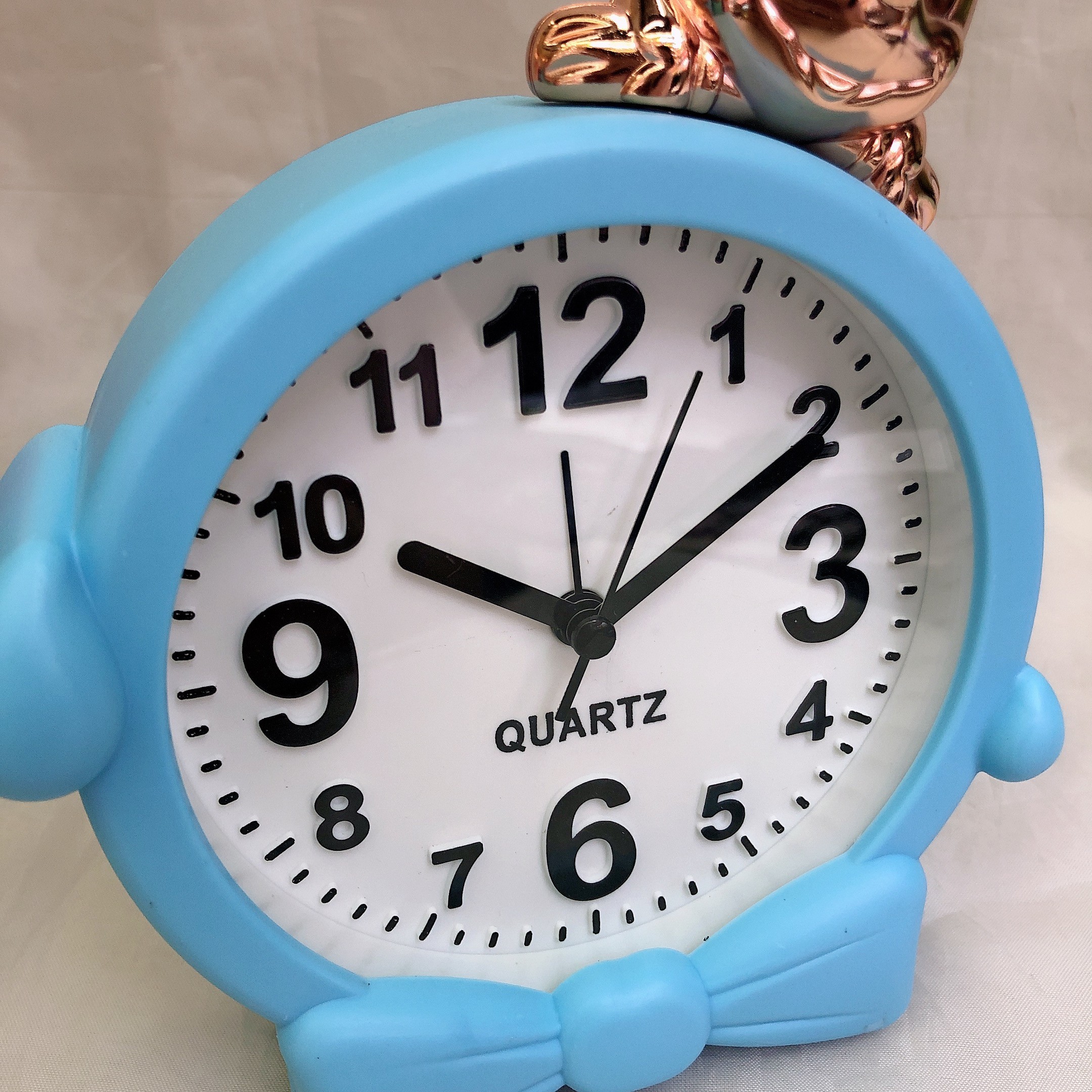 Creativo moda linda cabeza de dibujos animados despertador dormitorio cabecera niños dormir reloj de cuarzo detail image 10