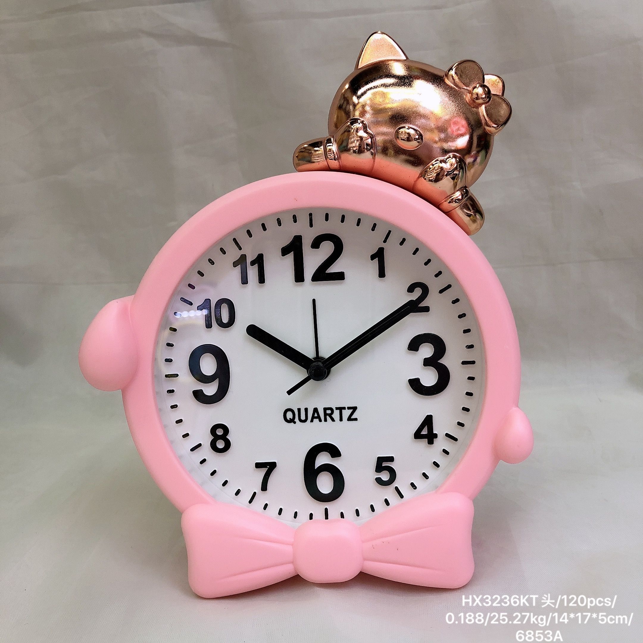 Creativo moda linda cabeza de dibujos animados despertador dormitorio cabecera niños dormir reloj de cuarzo Item Picture