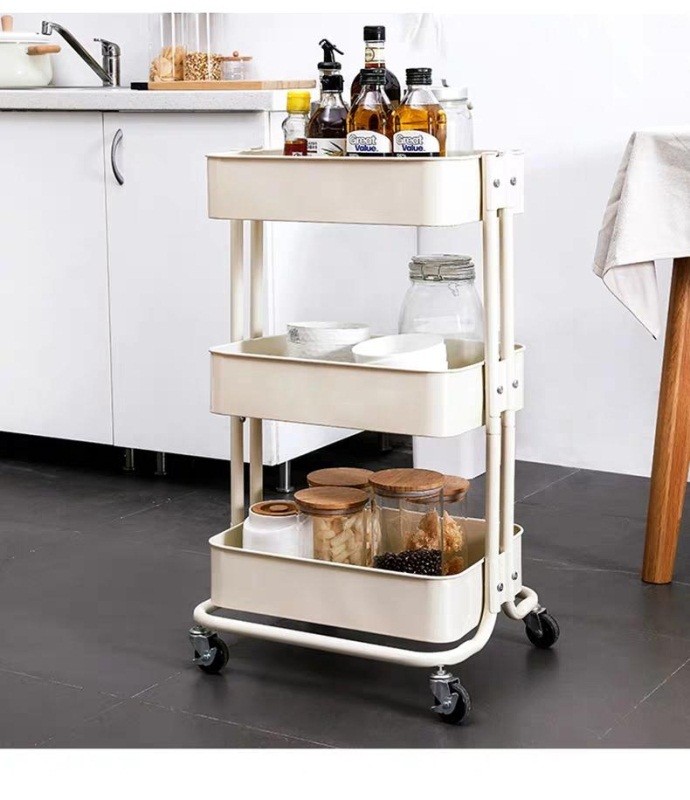 Three-layer trolley workbench, trolley storage basket detail image 2
