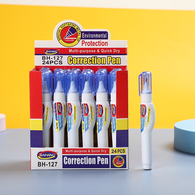 Baihang Stationery Correction Fluid, correction pen, environmentally friendly and non-toxic, box set, discounted, large capacity detail image 1