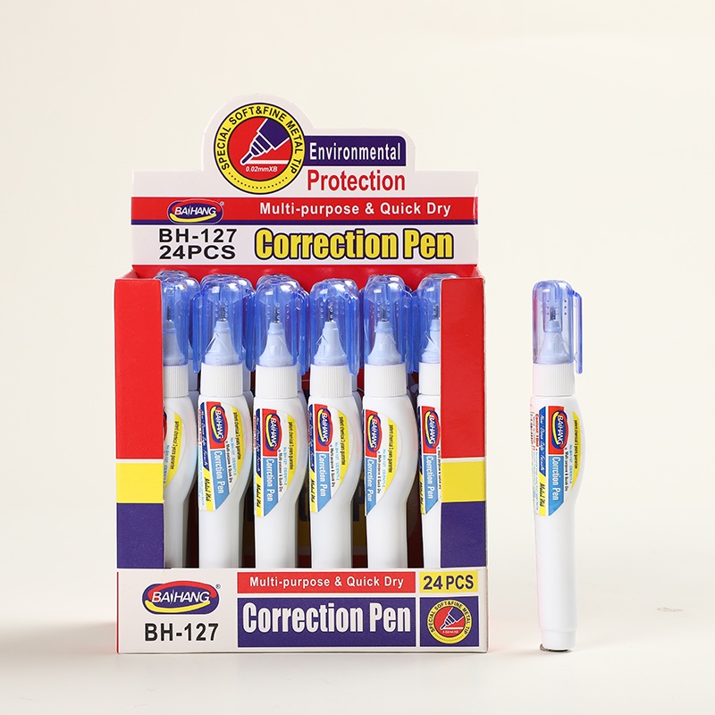 Baihang Stationery Correction Fluid, correction pen, environmentally friendly and non-toxic, box set, discounted, large capacity detail image 3