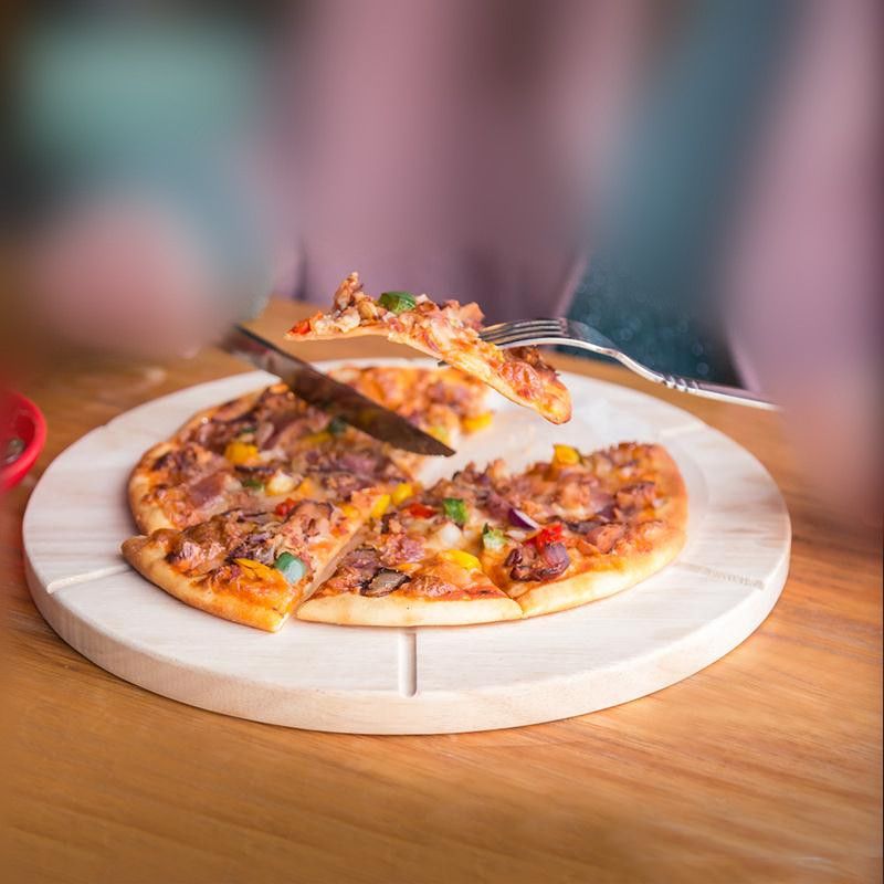 披萨均匀分割板切割板面包披萨分块器披萨蛋糕实木砧板烘焙工具详情图1