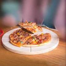披萨均匀分割板切割板面包披萨分块器披萨蛋糕实木砧板烘焙工具