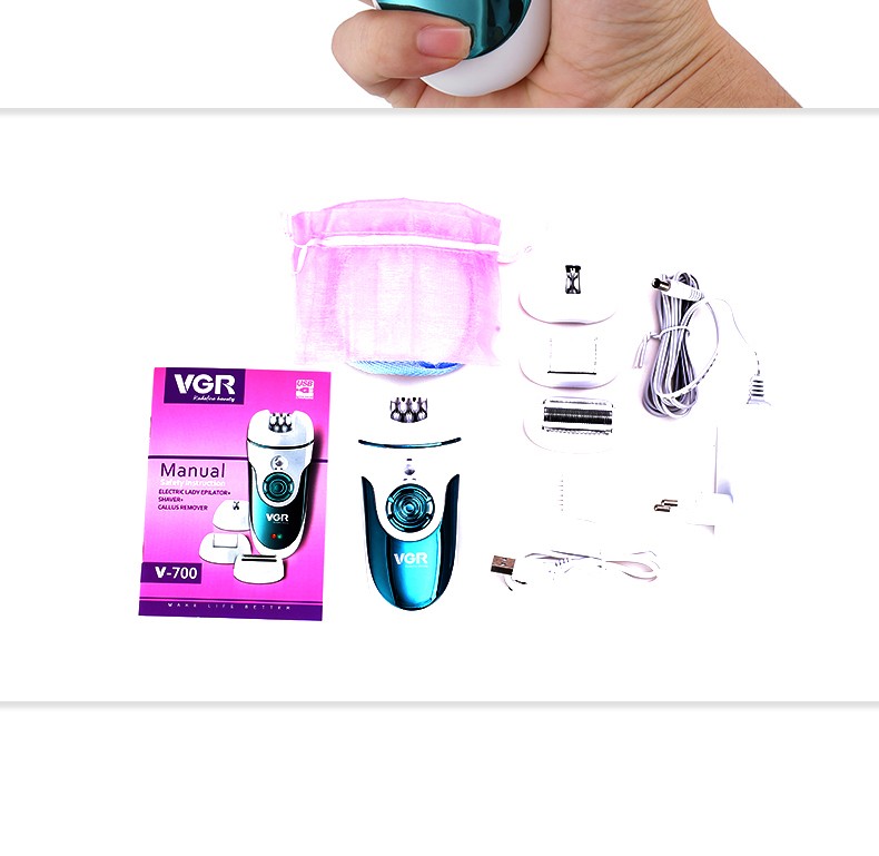 V-700 Hair Remover, Multi-functional 4-in-1 shaving device, foot grinding electric hair pulling device, ladies' USB cross-border e-commerce V G R detail image 13