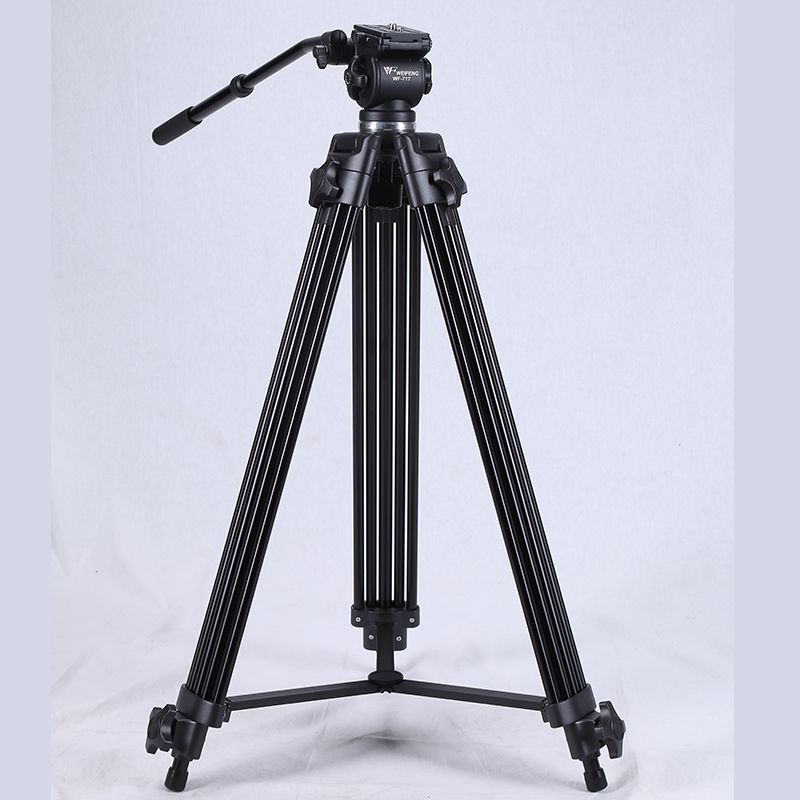 伟峰WF717铝合金 三脚架 专业 摄像机脚架 液压阻尼云台三角架