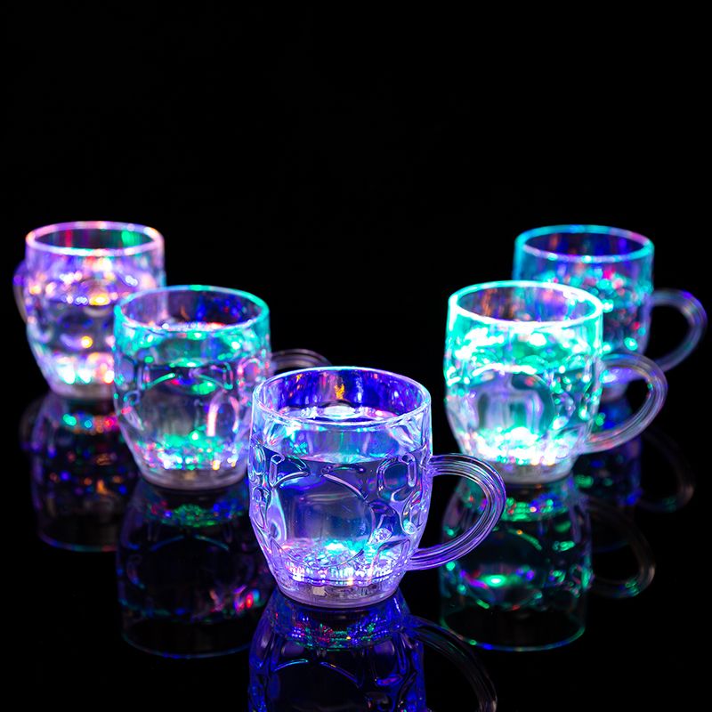 Factory direct light up beer glasses sensing colorful flashing water glasses meet water is bright light glass bar party drinking glass props in stock