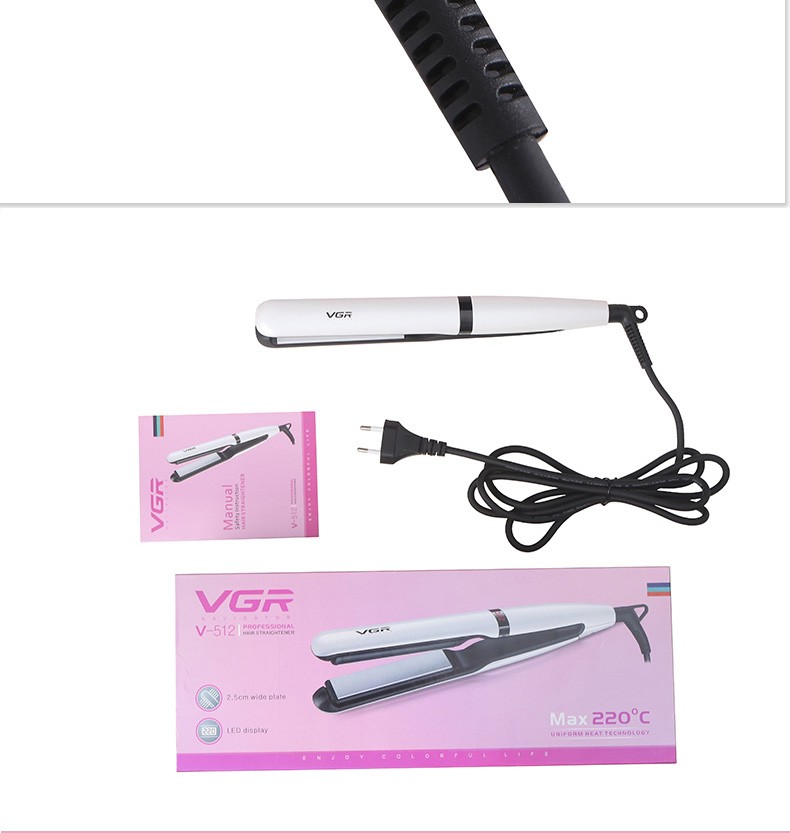 V-512 US power generation board cross-border hair straightening device with five-level temperature control for women, gift box packaging for export pic 12