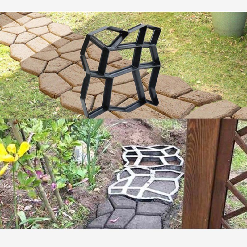塑料个性简易地坪铺地砖花园别墅路面设计水泥diy混凝土铺路模具