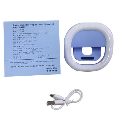 新款方形手机补光灯 夹LED美颜闪光灯 补光神器 USB充电灯夹产品图