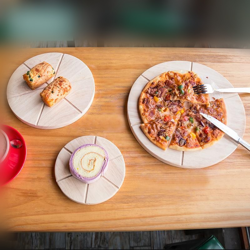 披萨均匀分割板切割板面包披萨分块器披萨蛋糕实木砧板烘焙工具详情5