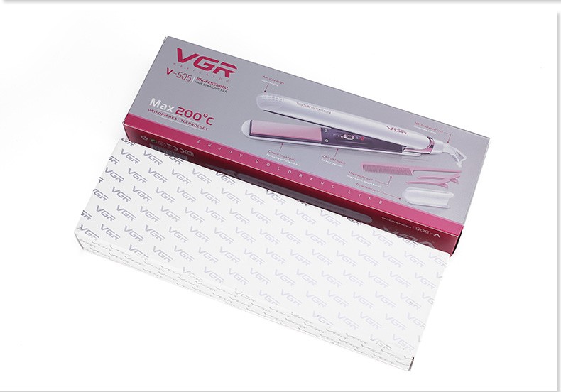 V-505 Hair straightener, ladies' hair straightener, ceramic non-damaging hair care tool, hair perming device detail image 10