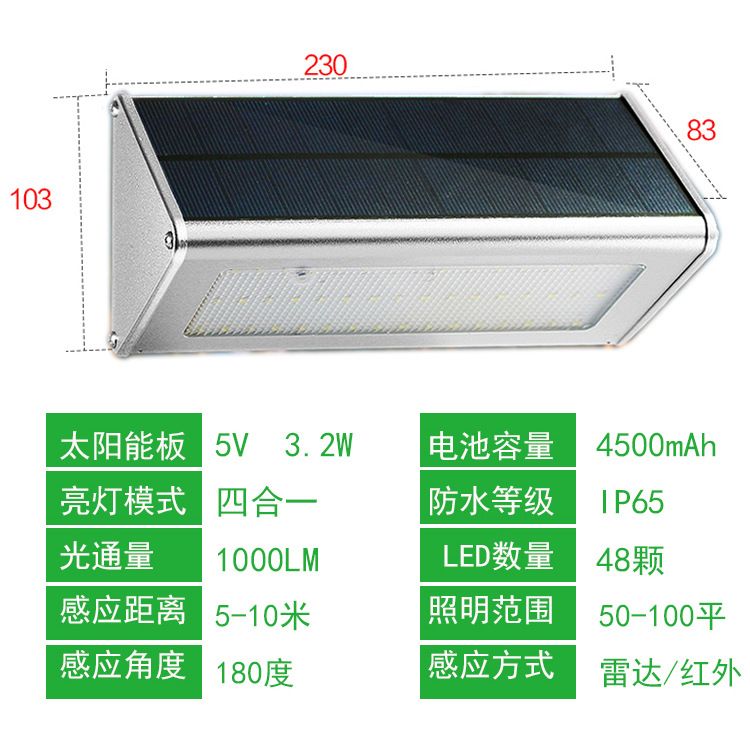 Amazon explosive outdoor solar lamp automatic sensor street lamp outdoor waterproof household LED lighting garden lamp details Picture