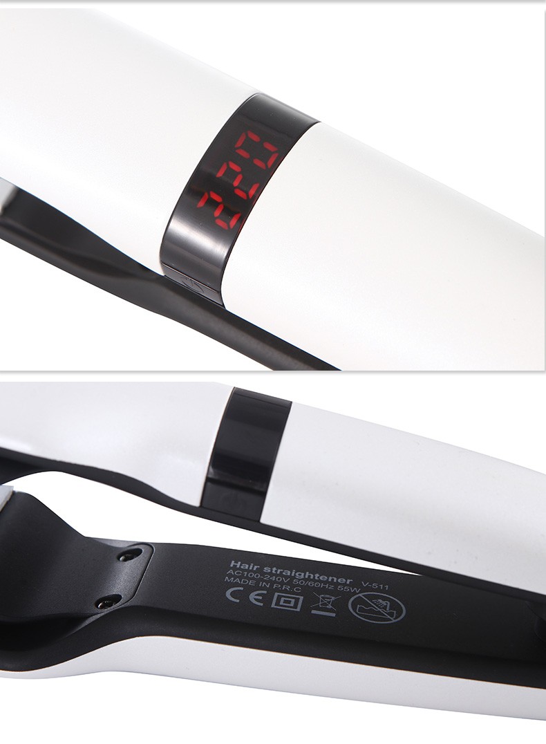 V-511 Hair Straightener, Curling iron, Cross-border straight plate clamp, foreign trade tourmaline ceramic heating plate, hair-pulling electric clamp pic 8