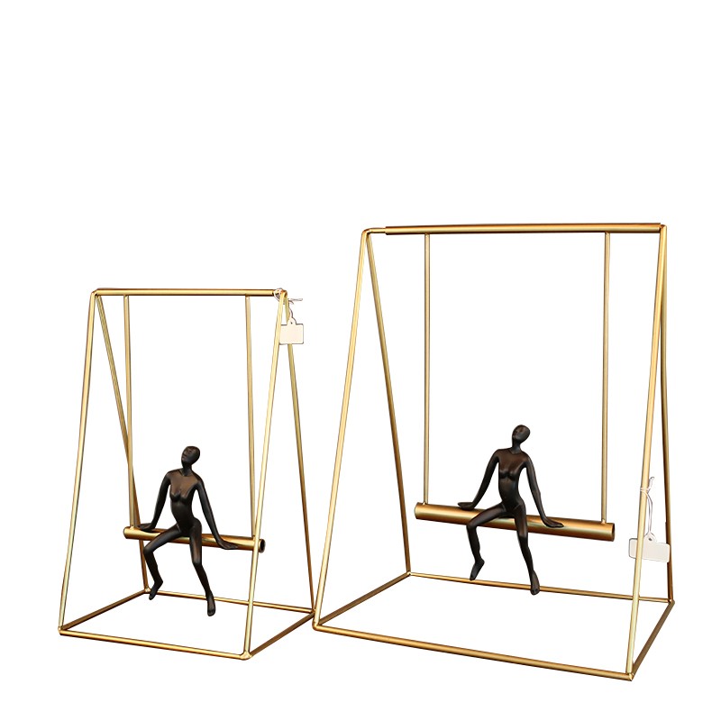 现代简约样板房金属平衡办公室金色秋千创意装饰书房工艺品摆件B219AB详情图3