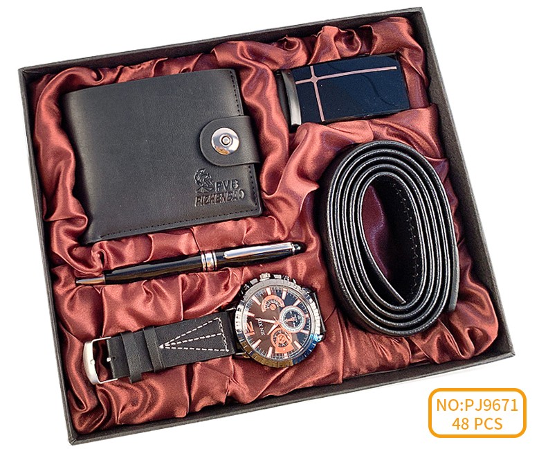 高档商务礼品套装精美礼盒男士短钱包男士扣头皮带详情图1