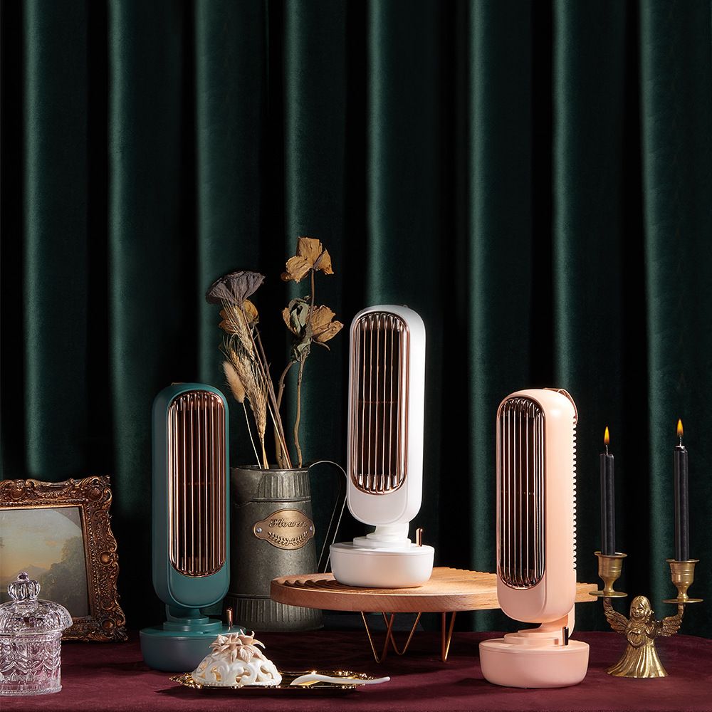 Summer humidification spray fan Small desktop fan USB rechargeable tower fan Air conditioning fan portable cooling fan