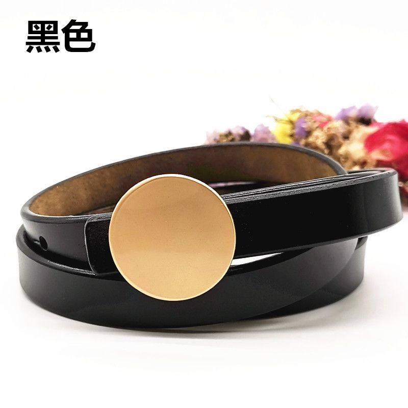 二层牛皮细腰带真皮细皮带女简约百搭韩版内穿扣配服饰收腰腰带女款