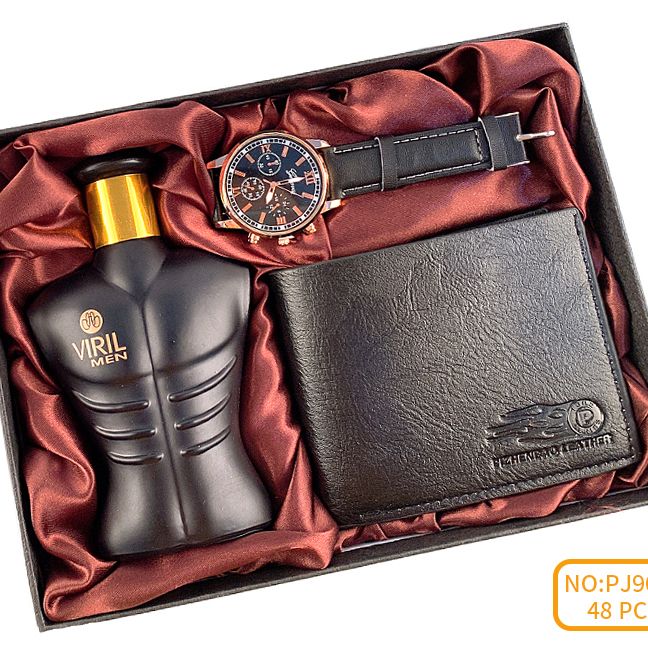 高档商务礼品套装精美礼盒男士短钱包手表型男香水