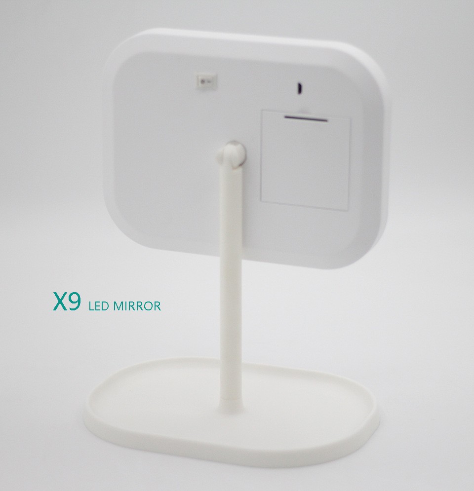 化妆补光台灯镜子LED化妆镜桌面台式收纳镜子带灯多功能梳妆镜子详情图3