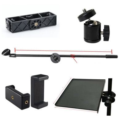 Mobile phone microphone microphone pole live stand accessories multi-position multi-clip sound card tray rack full figure