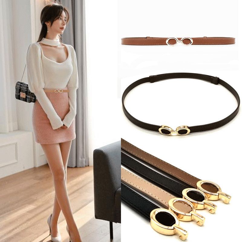 真皮腰带女伸缩带二层牛皮对拉带简约百搭配服饰收腰带女士免打孔
