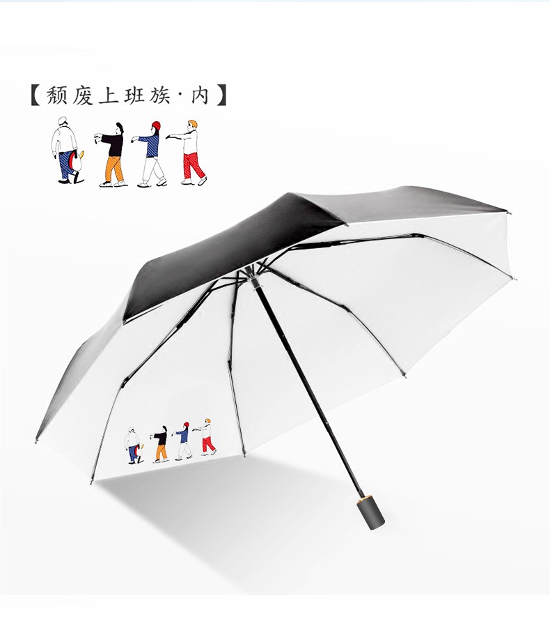 Automatic umbrella for four people, pure white sun umbrella, fully automatic for women, suitable for both sunny and rainy days, sun protection and UV protection, men's ins style, sturdy detail image 3