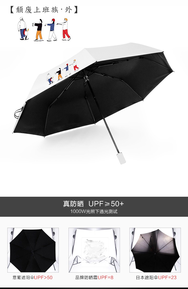Automatic umbrella for four people, pure white sun umbrella, fully automatic for women, suitable for both sunny and rainy days, sun protection and UV protection, men's ins style, sturdy detail image 5