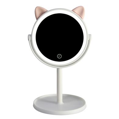 Cats cute cute pet LED makeup mirror desktop storage intelligent light with light dressing high-definition makeup mirror