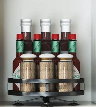 Single-layer 360-degree rotating circular iron seasoning rack and storage rack detail image 1