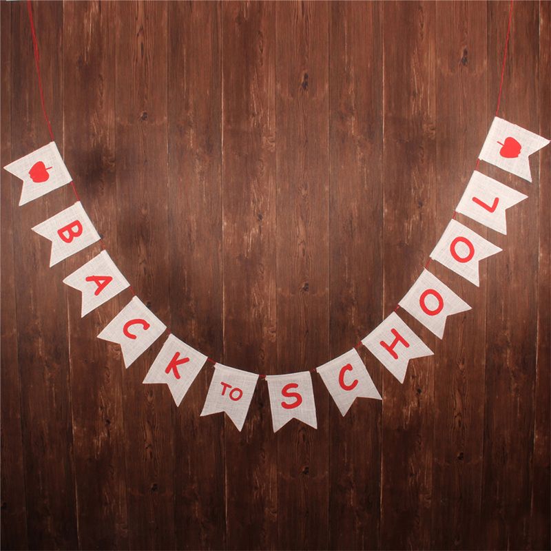 Back-To-School Banner Linen Banner Back-To-School Party Banner Linen Dovetail Flag Amazon Recommended Products Specification drawing