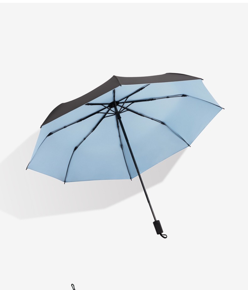 手动烟灰蓝雨伞太阳伞全自动阳伞男遮阳防晒防紫外线晴雨两用小巧便携女黑胶详情图3
