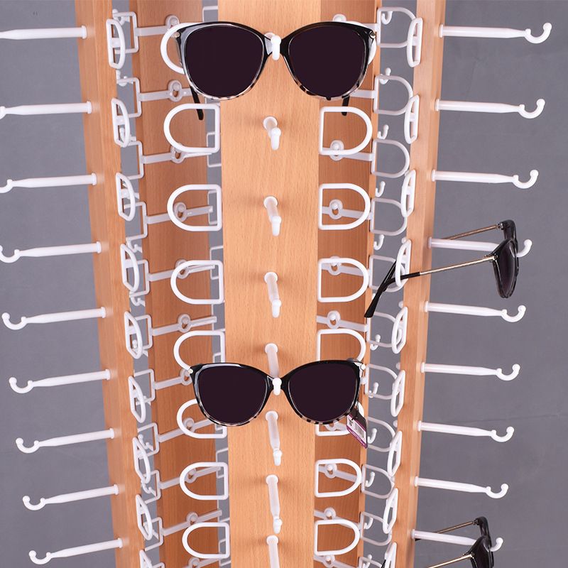 新款眼镜展示架太阳镜架落地旋转移动眼镜架眼镜柜木质墨镜展柜详情图3