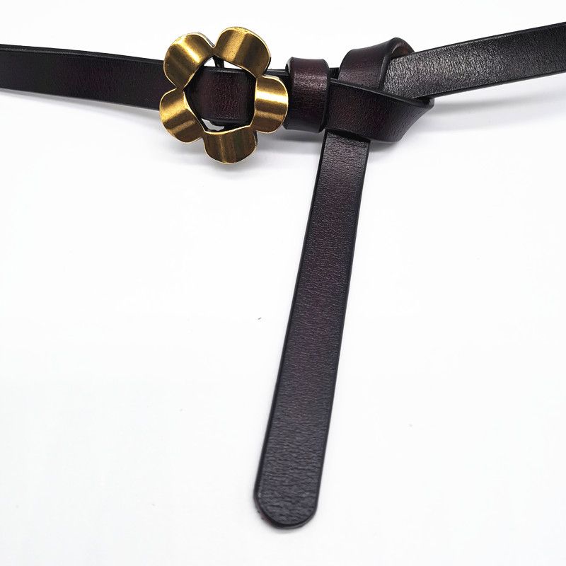 细皮带 女士真皮腰带细节图