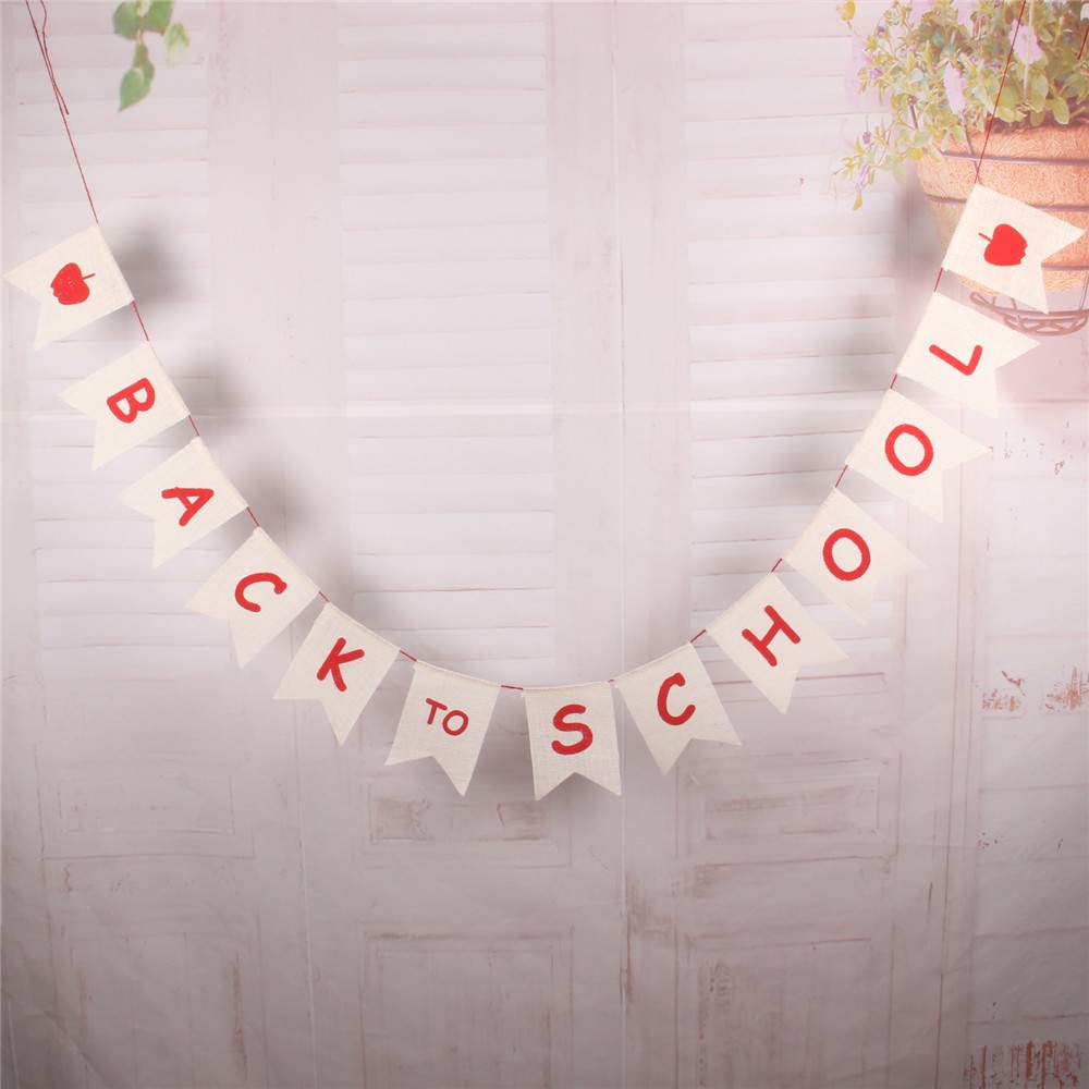 Back-To-School Banner Linen Banner Back-To-School Party Banner Linen Dovetail Flag Amazon Recommended Products undefined