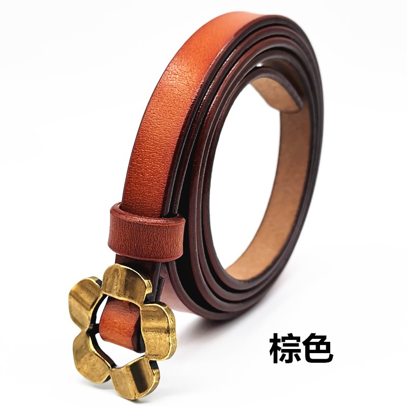 皮带女二层牛皮女士细带简约百搭真皮细腰带女款配服饰连衣裙Tide product详情图2